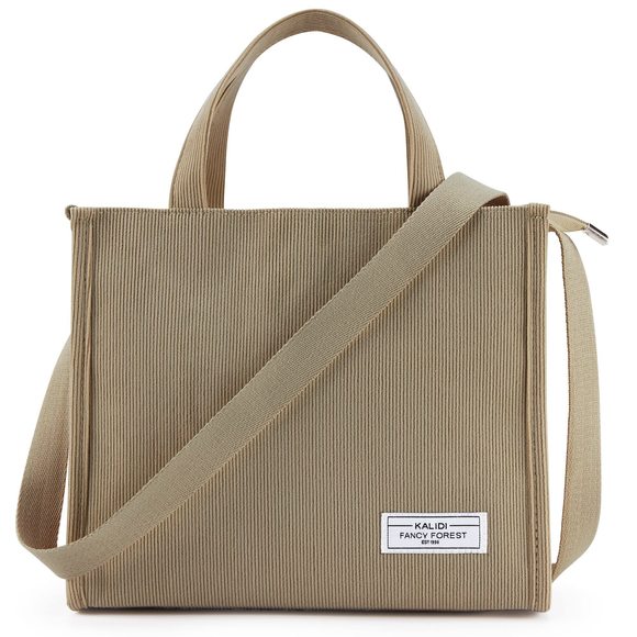 Kalidi Tote Bag Large Corduroy Bag With Zier Fashion Corduroy Tote c: - Picture 1 of 9